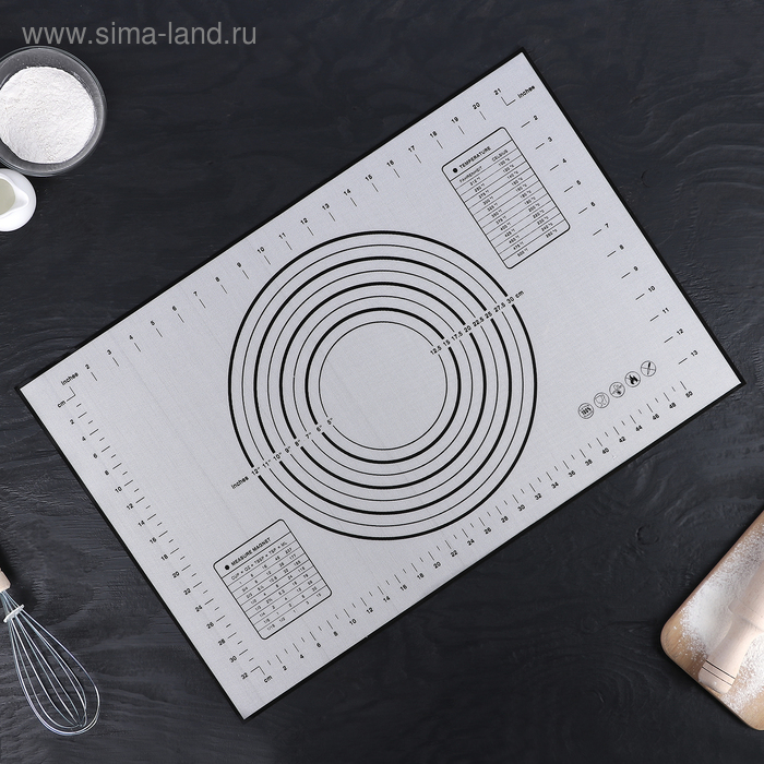 Силиконовый коврик армированный 40×60 см, цвет МИКС - Фото 1