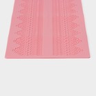 Коврик для айсинга Доляна «Кружево», силикон, 38,7×16,5 см, цвет розовый - фото 9969528
