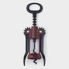 Штопор для вина «Мастак», h=16.5 см, нержавеющая сталь, бордовый - Фото 1