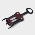 Штопор для вина «Мастак», h=16.5 см, нержавеющая сталь, бордовый - Фото 2