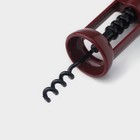 Штопор для вина «Мастак», h=16.5 см, нержавеющая сталь, бордовый - Фото 3