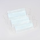 Маска 3-х слойная на резинке голубая - Фото 1