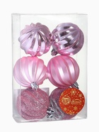 Ёлочные игрушки «Волна», шары новогодние, d=6 см, набор 6 шт., розовые - Фото 7