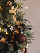 Ёлочные игрушки «Улыбка», d=6 см, набор 12 шт., коричневый/золотистый - Фото 2