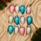 Ёлочные игрушки 12 шт. «Шишка» 6 см, МИКС - Фото 2