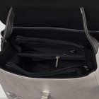 Сумка женская, отдел с перегородкой на молнии, наружный карман, длинный ремень, цвет чёрный/серый - Фото 5