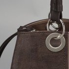 Сумка женская, 2 отдела на молнии, наружный карман, длинный ремень, цвет коричневый/бежевый - Фото 4