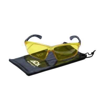 Очки защитные желтые ADA VISOR CONTRAST А00504, поликарбонат, защита от УФ 100%, чехол