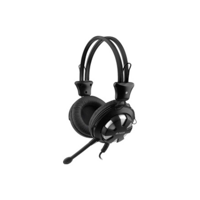Наушники с микрофоном A4Tech HS-28, 1.8 м, мониторы, оголовье, HS-28 (BLACK), чёрные