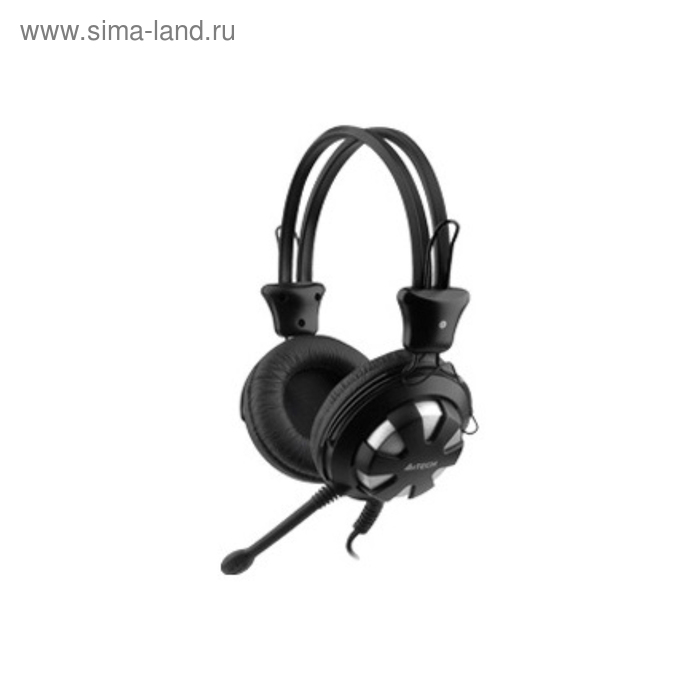 Наушники с микрофоном A4Tech HS-28 1.8м мониторы оголовье (HS-28 (BLACK)) черный - Фото 1