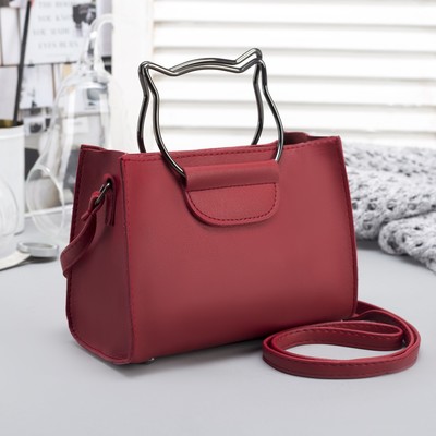 Сумка женская, отдел на молнии, длинный ремень, цвет красный