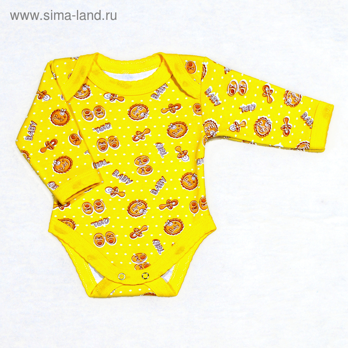 Боди длинный рукав 11301-12 микс, рост 56 см - Фото 1