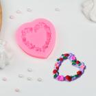 Силиконовый молд «Сердце в розочках», 7×7 см, цвет МИКС - фото 17486817