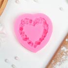 Силиконовый молд «Сердце в розочках», 7×7 см, цвет МИКС - Фото 2