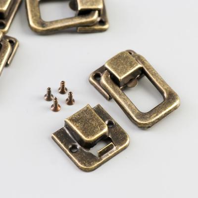 Замок для шкатулки, ключницы, металл под бронзу с крепежом, набор 5 шт., 3.6×2.5 см