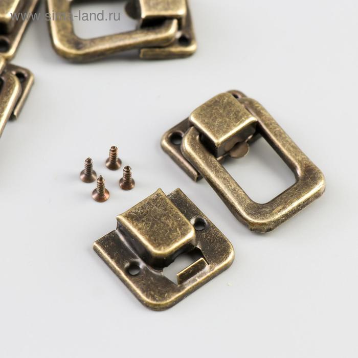 Замок для шкатулки, ключницы, металл под бронзу с крепежом, набор 5 шт., 3.6×2.5 см - Фото 1