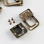 Замок металл для шкатулки бронза + гвозд. набор 5 шт 3,6х2,5 см - фото 20854678