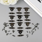 Замок металл для шкатулки бронза + гвозд. набор 10 шт 2х3 см - фото 26187566