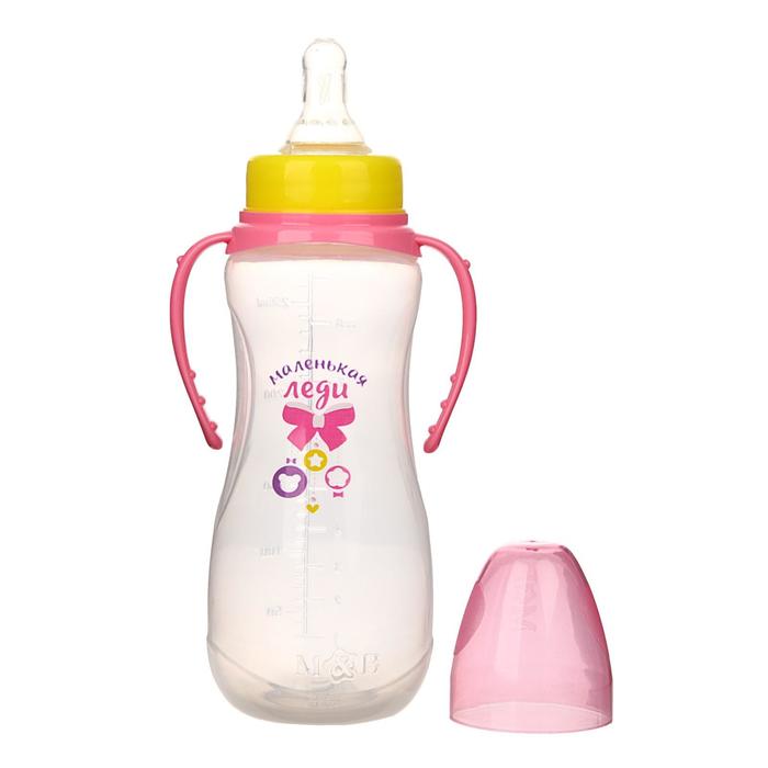 Бутылочка для кормления «Маленькая леди» детская приталенная, с ручками, 250 мл, от 0 мес., цвет розовый - фото 1898149779