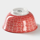 Салатник керамический Доляна «Джавлон», 350 мл, d=12 см, цвет красный - Фото 3