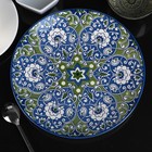 Тарелка керамическая Доляна «Джавлон», d=21,7 см, цвет сине-зелёный - фото 8720000