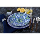 Тарелка керамическая Доляна «Джавлон», d=21,7 см, цвет сине-зелёный - фото 24406948