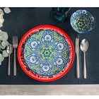 Тарелка керамическая Доляна «Джавлон», d=21,7 см, цвет сине-зелёный - фото 24406949