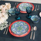 Тарелка керамическая Доляна «Джавлон», d=21,7 см, цвет сине-зелёный - фото 24406950