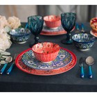 Тарелка керамическая Доляна «Джавлон», d=21,7 см, цвет сине-зелёный - фото 24406951