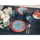 Тарелка керамическая Доляна «Джавлон», d=21,7 см, цвет сине-зелёный - фото 24406952