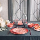 Тарелка керамическая Доляна «Джавлон», d=21,7 см, цвет красный - фото 24634254