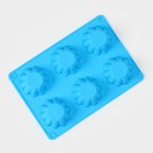 Форма для выпечки Доляна «Сладости. Круг риб», силикон, 25.5×17.5×3 см, 6 ячеек (d=7 см), синяя - Фото 2