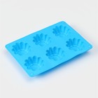 Форма для выпечки Доляна «Сладости. Круг риб», силикон, 25.5×17.5×3 см, 6 ячеек (d=7 см), синяя - Фото 4