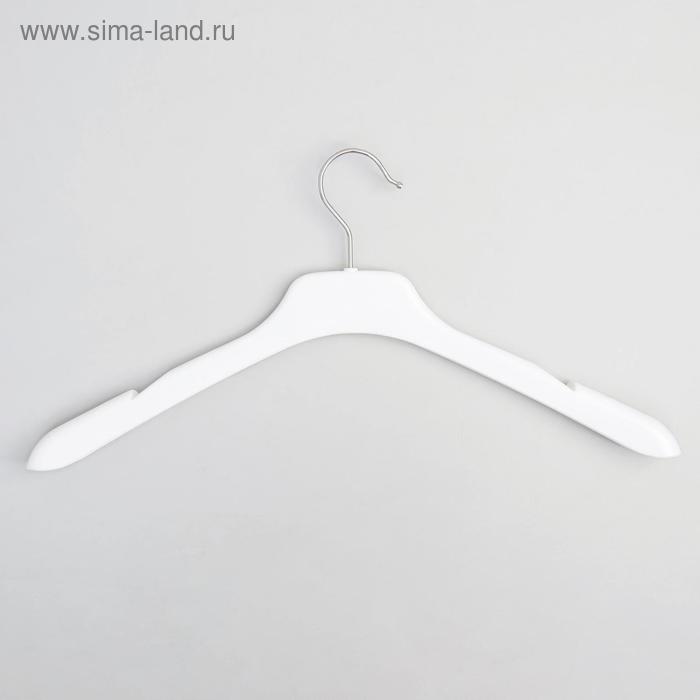 Плечики для одежды, размер 46-48, глянец, цвет белый - Фото 1