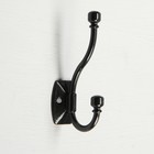Крючок мебельный двухрожковый ТУНДРА КМ03SD, цвет черный металлик - фото 8720359