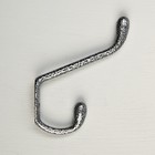 Крючок мебельный двухрожковый ТУНДРА КМ05BM, цвет серебро на черном - Фото 4