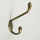 Крючок мебельный двухрожковый ТУНДРА КМ05BS, цвет золото на черном - Фото 1