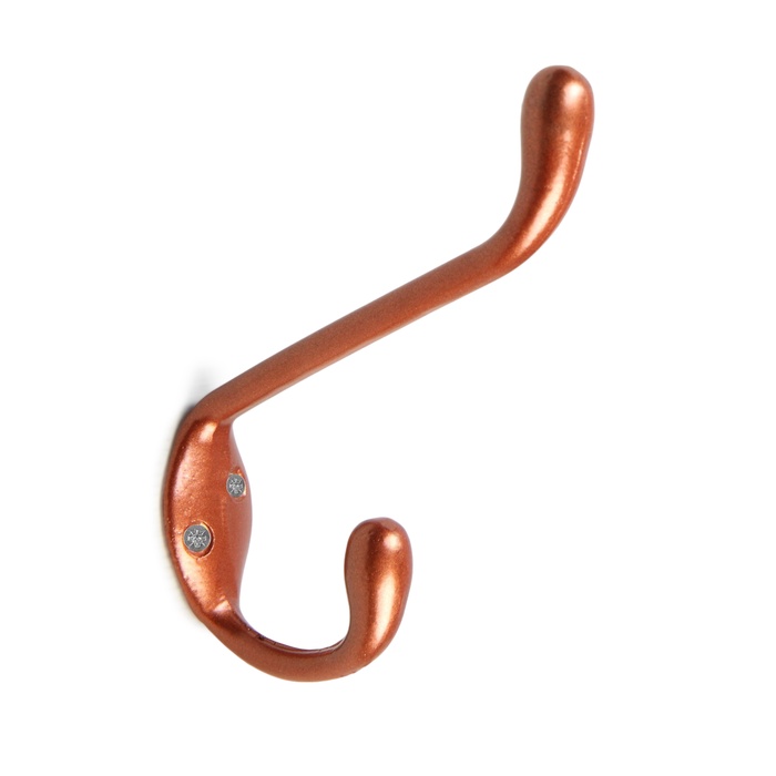 Крючок мебельный ТУНДРА TKD033, двухрожковый, медь - Фото 1