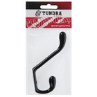 Крючок мебельный ТУНДРА TKD034, двухрожковый, черный матовый - фото 23478883