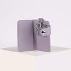 Ключница, 2 отдела, 7 карабинов, на кнопке, цвет фиолетовый - Фото 3