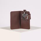 Ключница, длина 10 см, отдел на кнопке, 7 карабинов, цвет кофе - Фото 3