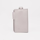 Ключница на кнопке, длина 10 см, отдел для карт, 7 карабинов, цвет бежевый - Фото 2