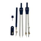 Готовальня Calligrata, 9 предметов: 2 циркуля 130 мм, грифель, точилка, рейсфедер, линейка, транспортир, 2 угольника, в пластиковом пенале - Фото 5