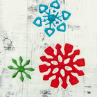 Наклейка на стекло "Снежинки" 9,5 см, 8,5 см, 5,5 см, красный, синий, зелёный - Фото 1