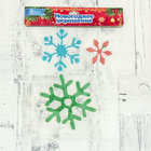 Наклейка на стекло "Снежинки" 11 см, 8,5 см, 5,5 см, красный, синий, зелёный - Фото 2