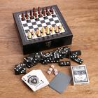Набор 4 в 1: шахматы, домино, 2 колоды карт, 25 х 25 см - Фото 8