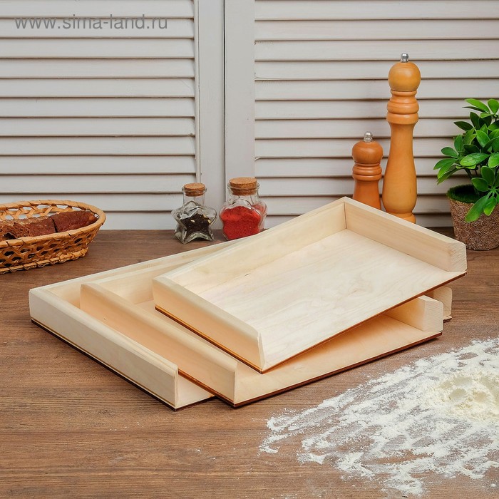 Набор досок для пельменей 3 шт (40 × 30 × 4 см; 30 × 30 × 4 см; 30 × 21 × 4 см) - Фото 1