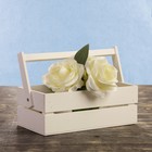 Кашпо деревянное 24.5×13.5×9 см "Двушка Лайт", двухреечное, белый Дарим Красиво - Фото 1