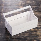 Кашпо деревянное 24.5×13.5×9 см "Двушка Лайт", двухреечное, белый Дарим Красиво - Фото 2