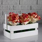 Кашпо деревянное 24.5×13.5×9 см "Двушка Лайт", двухреечное, белый Дарим Красиво - Фото 3